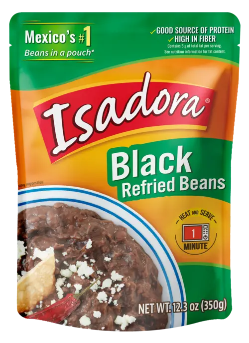 Isadora Black Refried Beans pouch