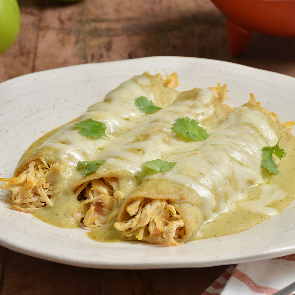 BEAN ENCHILADAS WITH SALSA VERDE